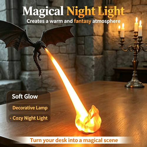 Halloween 3D Dragon Night Light, Flying Dragon LED Model Lamp, Custom Dragon Figurine Statue Desktop Decor Collectible Sculpture